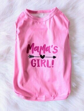 Cutebone Dog Graphic Tee, Mamas Girl, New, Medium, Pink Black